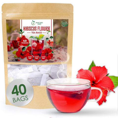 NHAT ANH FARM - Premium Stevia Tea Bags, 100 Stevia Tea Bags, 100% Natural Dried Leaves, Naturally Sweet Herbal Tea, Sugar-Free, Caffeine-Free, No Additives.