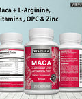 Maca Root Capsules 5000 Mg + L-Arginine, Vitamins B6 + B12, Opc And Zinc, Energy Boosting Formula For Men And Women, 120 Vegan Tablets With Organic Maca Peruana Extract