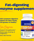Enzymedica Lypo Gold, Concentrated Amounts Of Lipase Enzyme, For Fatty Food Digestion, 60 Capsules (60 Servings)