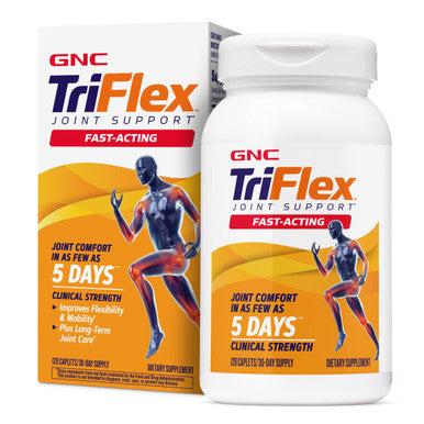 GNC TriFlex Fast Acting 2.0 Improves Joint Comfort and Stiffness, Clinical Strength Doses of Glucosamine Chondroitin and Boswellia Plus Turmeric 120 Caplets