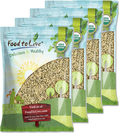 Food to Live Organic Hemp Seeds, 4 Pounds Ã¢â‚¬â€œ Non-GMO Raw Hearts, Hulled, Shelled, Kosher, Vegan, Bulk, Low Carb, Low Sodium, Good Source of Protein & Iron, Great for Oatmeal, Product of China