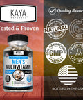 Kaya Naturals Multivitamin for Men Mens Prostate Multivitamin Multi Mineral Daily Supplement Pills for Men Supports Healthy Prostate Vitaminas para Hombres 60 Veggie Capsules