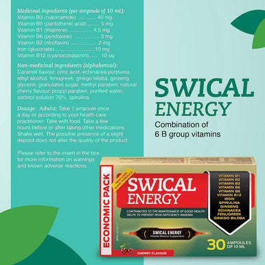 Laboratoire Suisse Swical Energy Complete High Energy Formula 30 Ampoules