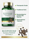 Carlyle Bioperine 10mg | 120 Capsules | Non-GMO & Gluten | Sourced from Black Pepper Extract | Supports Curcumin Powder Absorption
