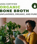 Left Coast Performance Organic Bone Broth Protein Powder from Grass Fed Beef - USDA Certified Organic Single Ingredient Rich in Collagen Glucosamine No Additives Perfect for Carnivore Paleo and Keto Diets 16oz