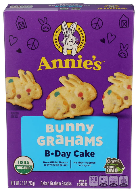 Annie's Organic Friends Bunny Grahams, Chocolate Chip, Chocolate, and Honey Baked Graham Snacks, 11.25 oz