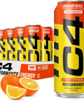 C4 Performance Energy Drink, Cherry Popsicle, Zero Sugar Carbonated Preworkout Energy, 200mg Caffeine with Beta Alanine, 16 Fl Oz (12 Pack)