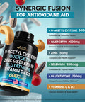 NUTRAHARMONY Nac 600 Mg Supplement | Quercetin | Zinc | Glutathione | Selenium | Vitamin C & D3 - Antioxidant, Immune & Liver Support - 21In1 N-Acetyl Cysteine Complex - Made In Usa - Non-Gmo, Vegan - 60 Capsules