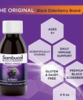 Sambucol Black Elderberry Syrup - Sambucus Elderberry Syrup, Black Elderberry Liquid, Immune Support, Elderberry Syrup For Kids And Adults, High Antioxidants, Gluten - Original Formula, 4 Fl Oz