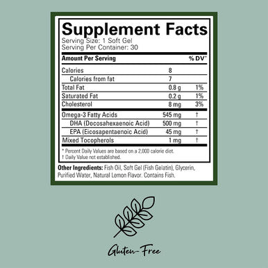 CHILDLIFE ESSENTIALS Prenatal DHA Softgels - DHA Prenatal Vitamin, All-Natural Support for Optimal Brain & Nervous System Development for Expectant Mothers & Baby, Gluten-Free - Lemon, 30 Count
