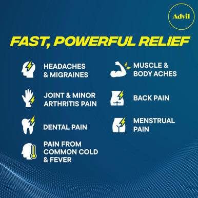 Advil Pain Reliever and Fever Reducer Ibuprofen 200mg 200 Coated tablets