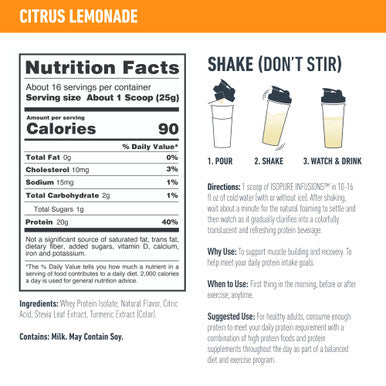 Isopure Infusions Citrus Lemonade 1 lb