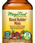 MegaFood, Blood Builder Minis, Daily Iron Supplement and Multivitamin, Supports Energy and Red Blood Cell Production Without Nausea or Constipation, Gluten-Free, Vegan, 72 Tablets