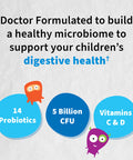 Garden of Life Dr. Formulated Probiotics Organic Kids+ Plus Vitamin C & D - Berry Cherry - Gluten Dairy & Soy Free Immune & Digestive Health Supplement No Added Sugar 30 Chewables (Shelf Stable)