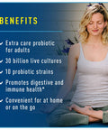 ReLife Adult Probiotic Ultimate Flora Probiotic Extra Care Go Pack Shelf Stable Probiotic Supplement 30 billion 30 Vegetable Capsules Packaging May Vary