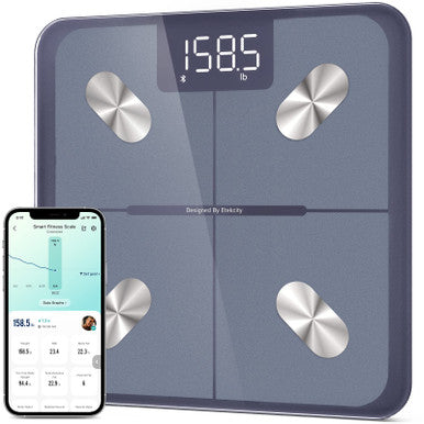 Etekcity Smart Scale for Body Weight and Fat Percentage, Digital Bathroom Accurate Weighing Machine for People's BMI Muscle, Bluetooth Electronic Body Composition Monitor Syncs with App, 400lb - 11 x 11 inches