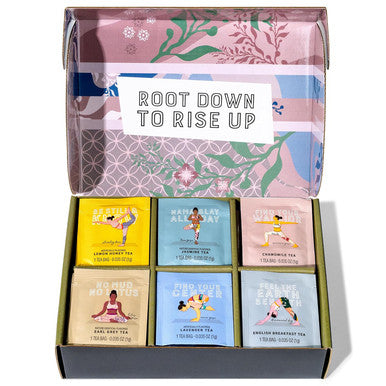 Thoughtfully Gourmet Yoga Vibes Tea Set Tea Sampler Includes 6 Flavors of Tea with Inspirational Quotes Great Yoga s for Women Set of 90