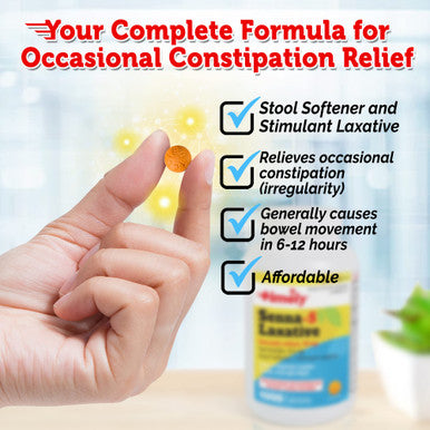 TIME-CAP LABS, INC. Timely Senna S Laxative - 1000 Count Tablets - Compared To The Active Ingredients In Senokot-S - Natural Vegetable Based Laxatives For Constipation Relief, Gentle Overnight Relief And Stool Softener