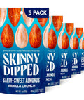 SkinnyDipped Salty + Sweet Maple Almond Crunch, Healthy Snack, Plant Protein, Gluten Free, 4 oz Resealable Bags, Pack of 5