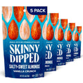 SkinnyDipped Salty + Sweet Maple Almond Crunch, Healthy Snack, Plant Protein, Gluten Free, 4 oz Resealable Bags, Pack of 5