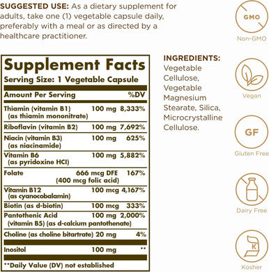 Solgar B Complex 100 Vegetable capsules 50's