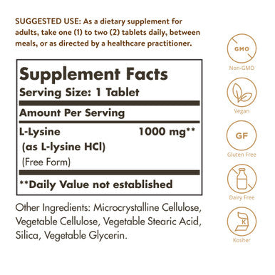 Solgar L-Lysine 1000 Mg 250 Tablets - Enhanced Absorption And Assimilation & Vitamin C 1000 Mg 250 Vegetable Capsules - Antioxidant & Immune Support - Overall Health