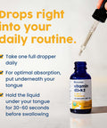 NativePath D3K2 Tincture - 1000IU Vitamin D3 and Vitamin K2 Supplement with Organic MCT Oil - 1 Fluid Ounce - Rapid Bioavailability Multi-Vitamin for Bone Strength and Total Body Wellness 30 Servings