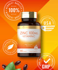 Carlyle Zinc 100Mg With Vitamin C | 180 Softgels | Non-Gmo, Gluten Free Supplement