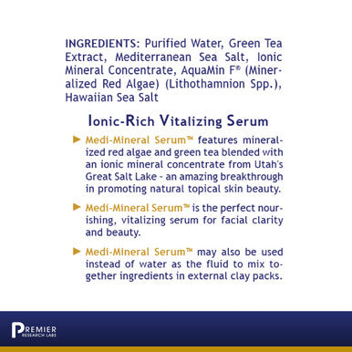 Premier Research Labs Medi-Mineral Serum - With Mineralized Red Algae & Green Tea - Supports Natural Skin Beauty - Perfect Nouris