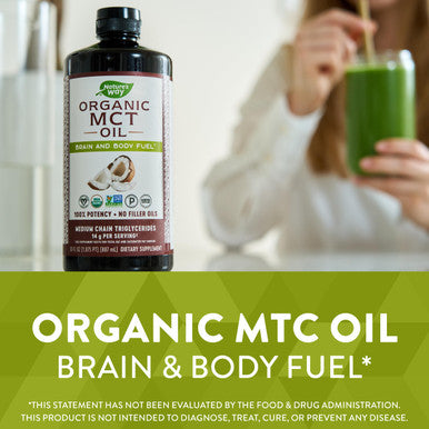 Nature'S Way Mct Oil, Brain And Body Fuel From Coconuts*; Keto Paleo Certified, Organic, Gluten Free, Non-Gmo Project Verified, 30 Fl. Oz.