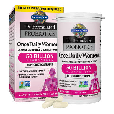 Garden of Life Dr. Formulated Probiotics Mood+ Acidophilus Probiotic Supplement - Promotes Emotional Well-Being & Dr. Formulated Women'S Probiotics Once Daily 16 Strains 50 Billion 30 Capsules