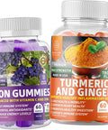 N1N Premium Iron Gummies 11 Powerful Ingredients and Turmeric Curcumin Gummies with Ginger to Support Joints Brain Functions and Fight Inflammation 2 Pack Bundle