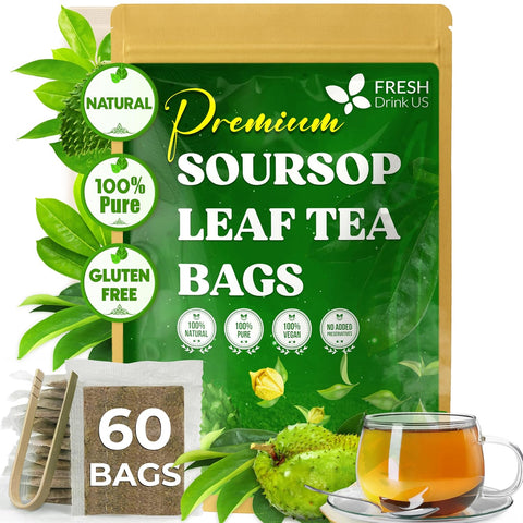 FreshDrinkUS, Premium 50 Mulberry Leaf Tea Bags, 100% Natural & Pure from Mulberry Leaves. Herbal Tea. Made with Natural Material Tea Bags. No Sugar, No Caffeine, No Gluten, Vegan.