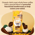 Four Sigmatic Dark Roast Organic Whole Bean Coffee By | Fair Trade Coffee Beans Coated With Lion'S Mane Chaga Mushrooms | Nootropic Mushroom Coffee For Enhanced Brain Function & Immune Support | 12Oz