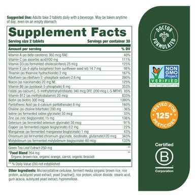 MegaFood Women'S 55+ Advanced Multivitamin For Women - Doctor-Formulated With Choline Vitamin D3 Vitamin B12 Biotin - Plus Real Food - Optimal Aging - Vegetarian - 60 Tabs (30 Servings)