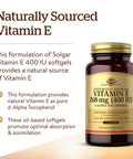 Solgar Vitamin E 268 Mg (400 Iu) 360 Alpha Softgels - Natural Antioxidant Skin & Immune System Support - Naturally-Sourced Vitamin E - Gluten Free Dairy Free - 360 Servings