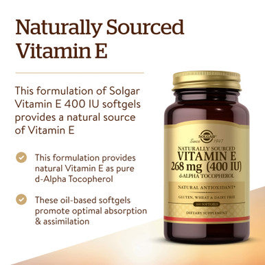 Solgar Vitamin E 268 Mg (400 Iu) 360 Alpha Softgels - Natural Antioxidant Skin & Immune System Support - Naturally-Sourced Vitamin E - Gluten Free Dairy Free - 360 Servings
