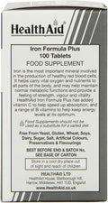 HealthAid Iron Formula Plus - 100 Vegetarian Tablets