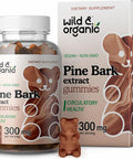 Wild & Organic Pine Bark Extract Gummies 300Mg - Antioxidant Support W/French Maritime Pine Bark Tree - Pinus Pinaster Supplements - 60 Antioxidant Gummies W/Pine Tree Bark - Pine Bark Supplement