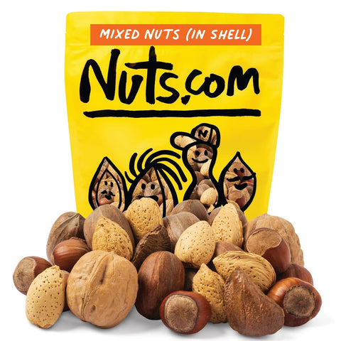 Nuts.com ÃƒÂ¢Ã¢â€šÂ¬Ã¢â‚¬Å“ Mixed Nuts in Shell ÃƒÂ¢Ã¢â€šÂ¬Ã¢â‚¬Å“ 2 Lb Bag, Healthy Snack Sampler, Includes Premium Walnuts, Almonds, Hazelnuts, Pecans & Brazil Nuts ÃƒÂ¢Ã¢â€šÂ¬Ã¢â‚¬Å“ Good Source of Protein, Fiber & Omega-3