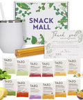 Snack Mall Tea Sets for Tea Lovers - Includes 12 Uniquely Flavored Teas All Natural Honey Straws and Beautiful Double Insulated Tumbler Cup