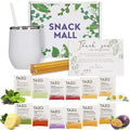 Snack Mall Tea Sets for Tea Lovers - Includes 12 Uniquely Flavored Teas All Natural Honey Straws and Beautiful Double Insulated Tumbler Cup