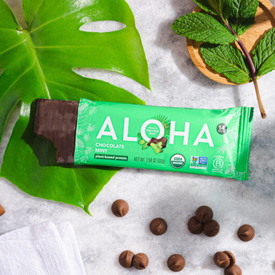 ALOHA Organic Plant Based Protein Bars Chocolate Mint 1.98 Oz (Pack of 12)