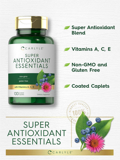 Carlyle Antioxidants Supplement | 100 Caplets | Nutritional Complex | Vitamin A C E | Non-GMO Gluten Formula