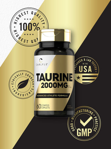 Carlyle Taurine 2000Mg | 60 Caplets | Vegetarian, Non-Gmo,And Gluten Free Supplement | Advanced Athlete Formula