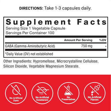 Force Factor GABA 750mg Capsules GABA Supplement to Support Calm Relaxation Sleep & Focus Neurotransmitter Support Vegan NON-GMO 100 GABA Capsules