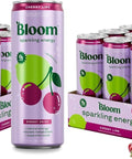 Bloom Nutrition Sparkling Energy Drink Minis, Raspberry Lemon & Strawberry Watermelon, 7.5oz 12 Pack