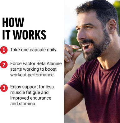 Force Factor Beta Alanine Capsules Beta-Alanine Endurance Supplement to Boost Performance & Reduce Fatigue Clinical Dose Premium Quality Vegan Non-GMO 120 Capsules