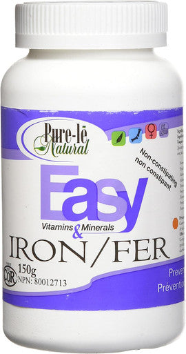 Pure-l? Natural Easy Vitamins & Minerals Iron - Organic Iron energy health supplement formula - Gentle, Mixes clear, No Constipation, No Stomach Upset, NO taste, NO texture, NEVER Thickens.