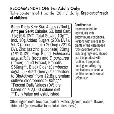 Nature's Way Sambucus Elderberry Single Shot Immune Syrup, 20ml Bottles , Pack of 12